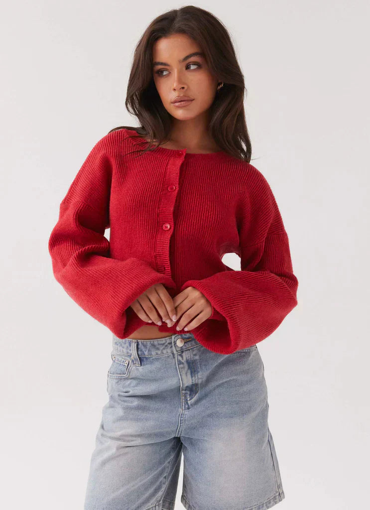 YARA RED CARDIGAN